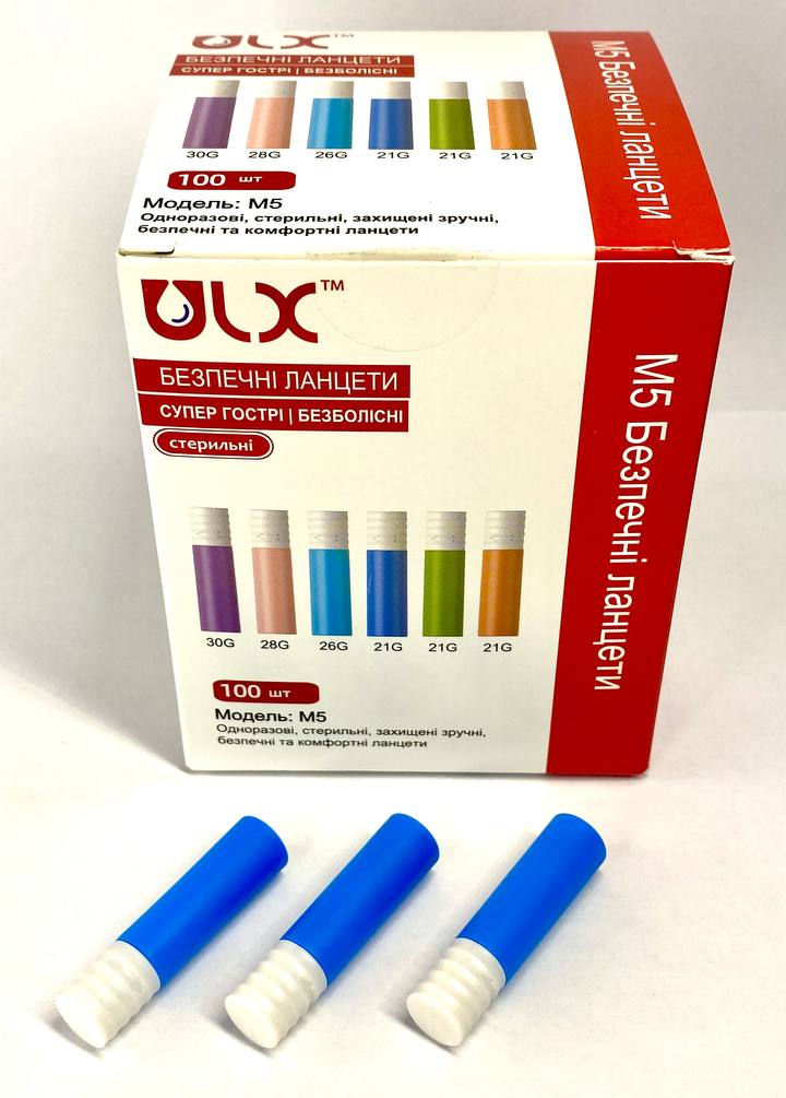 Ланцет безпечний ULX™, Модель M5, голка 21G, глибина 2.0 мм